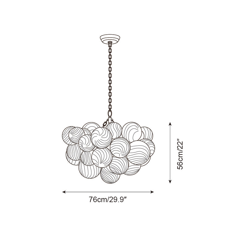 Talia Chandelier Glass Sphere Cascade - Neutral Decor