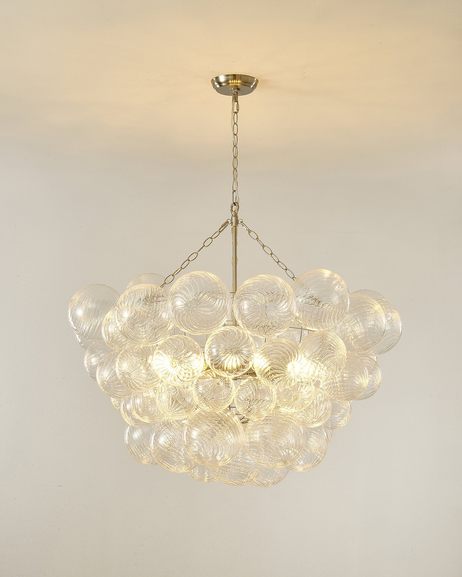 Talia Chandelier Glass Sphere Cascade - Neutral Decor