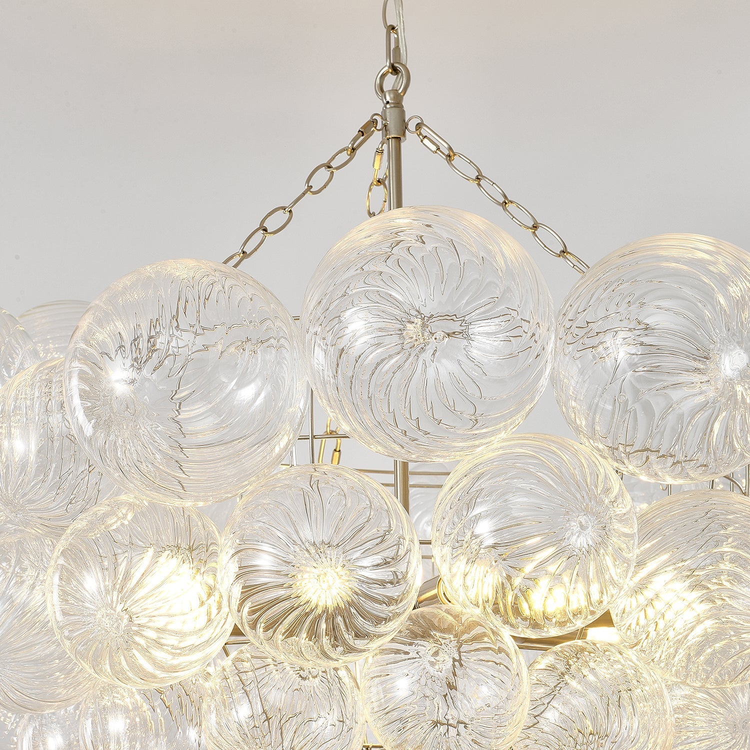 Talia Chandelier Glass Sphere Cascade - Neutral Decor