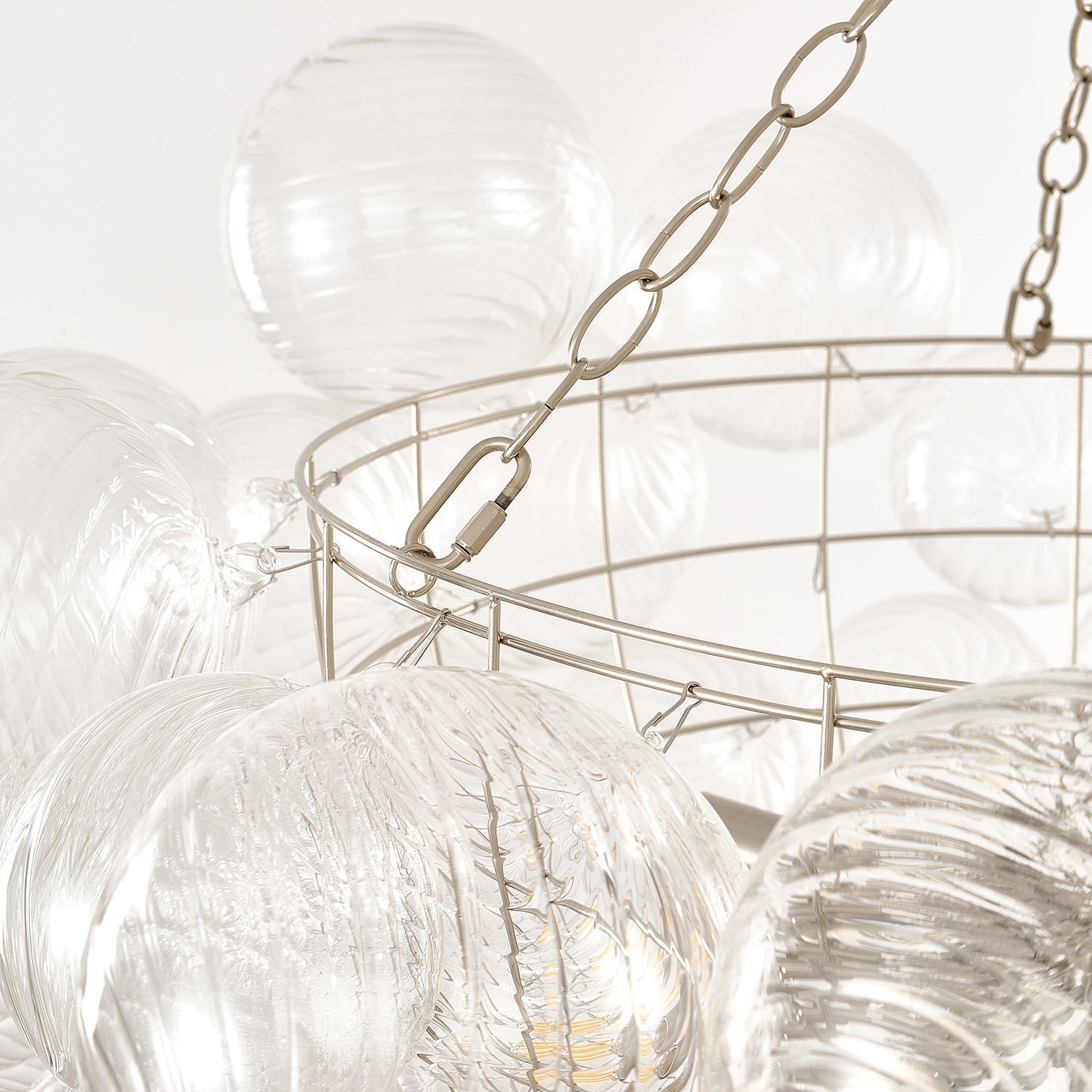 Talia Chandelier Glass Sphere Cascade - Neutral Decor