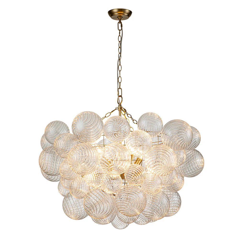 Talia Chandelier Glass Sphere Cascade - Neutral Decor