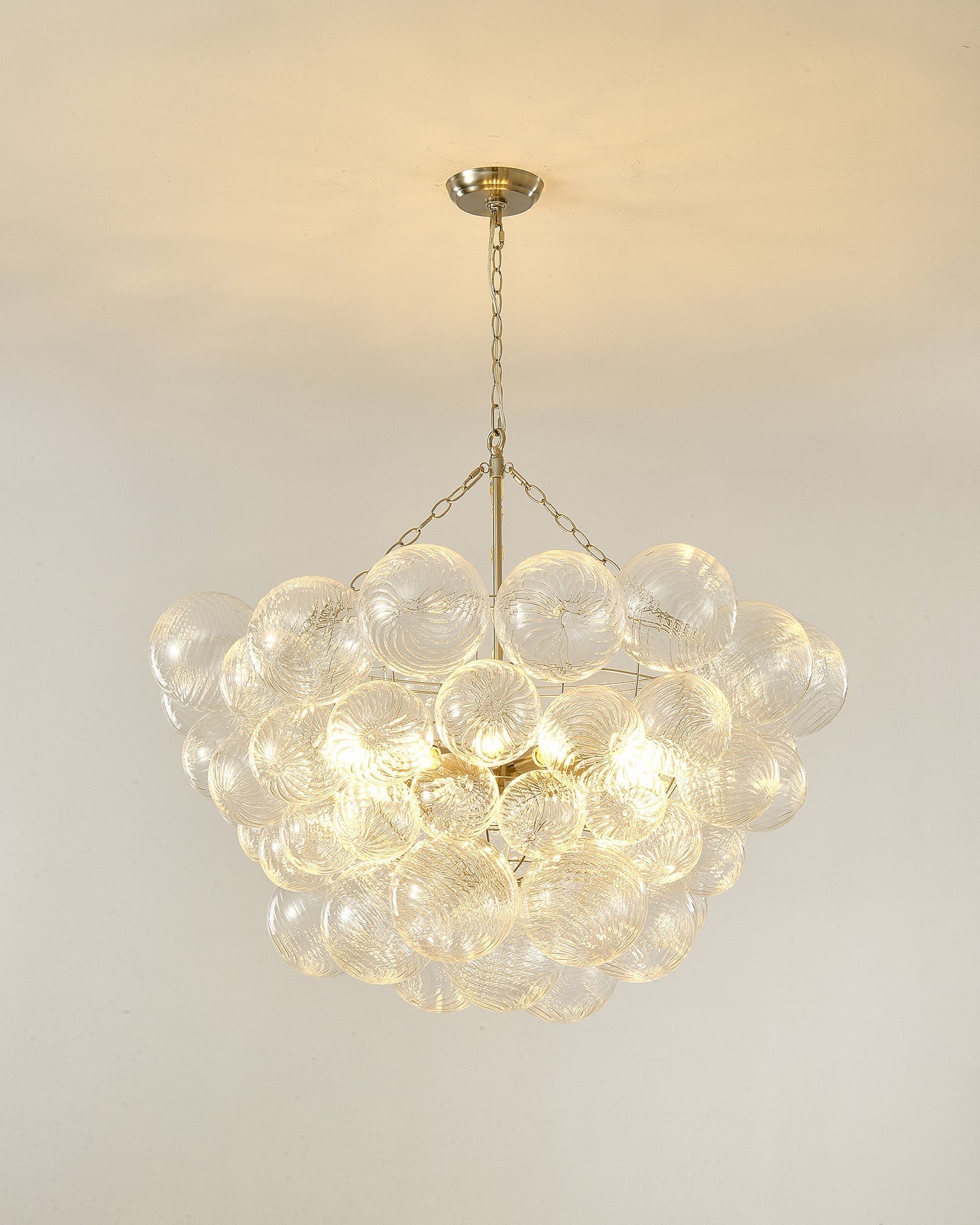 Talia Chandelier Glass Sphere Cascade - Neutral Decor