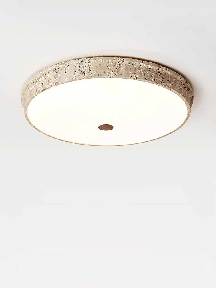 Seriraine Disc Yellow Travertine Ceiling Lamp