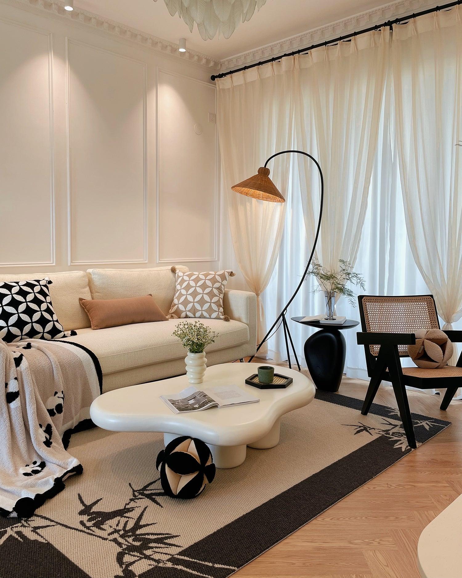 Sombrero Rattan Arc Floor Lamp