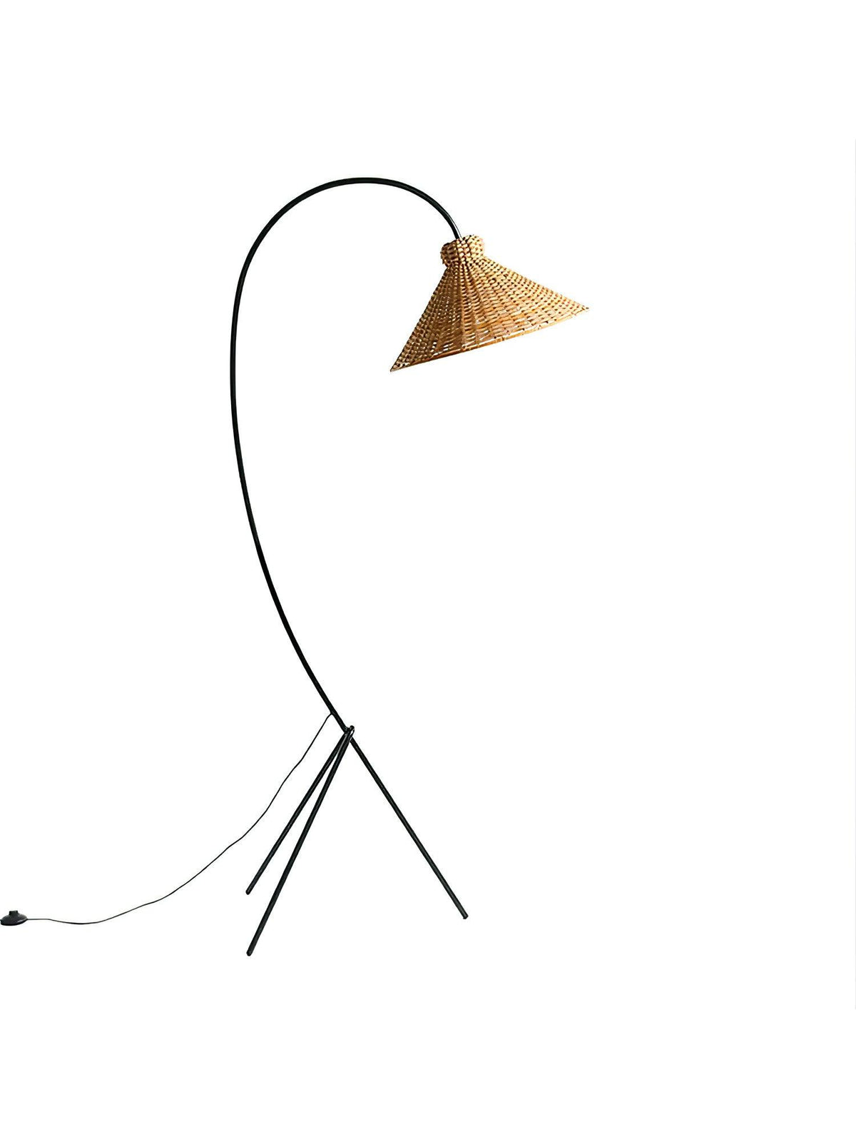Sombrero Rattan Arc Floor Lamp