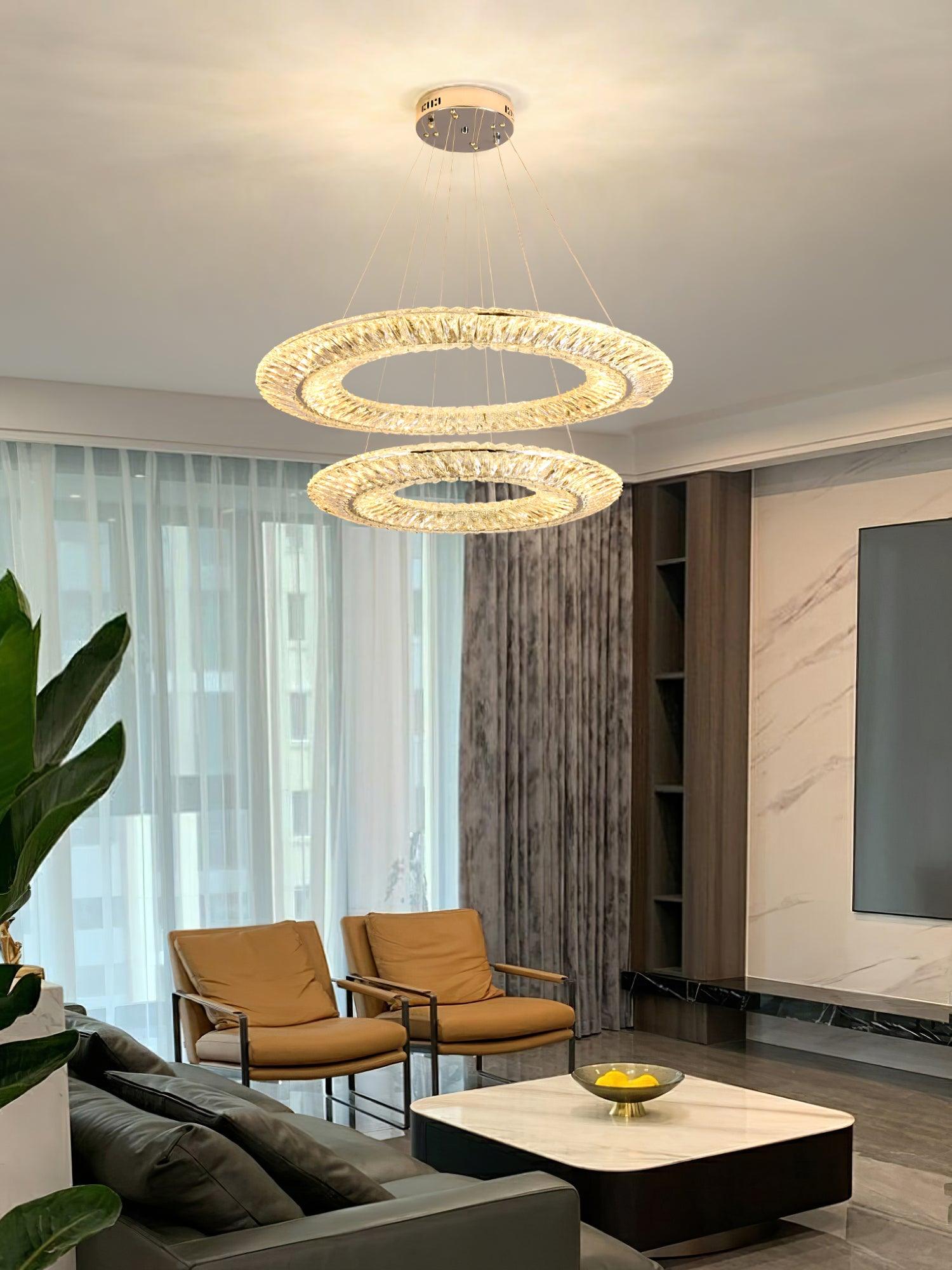 Tev Chandelier Geometric Crystal LED Elegant