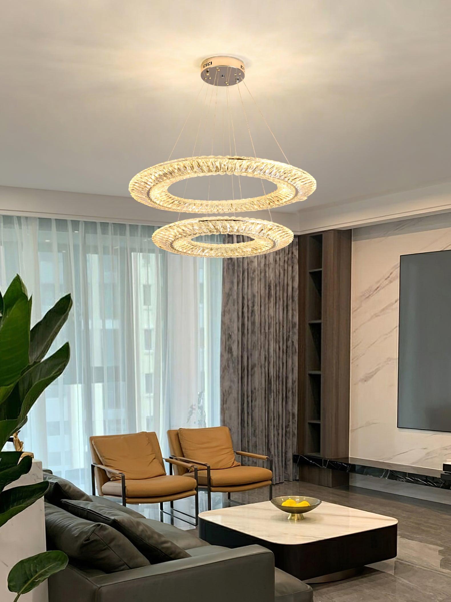 Tev Chandelier Geometric Crystal LED Elegant