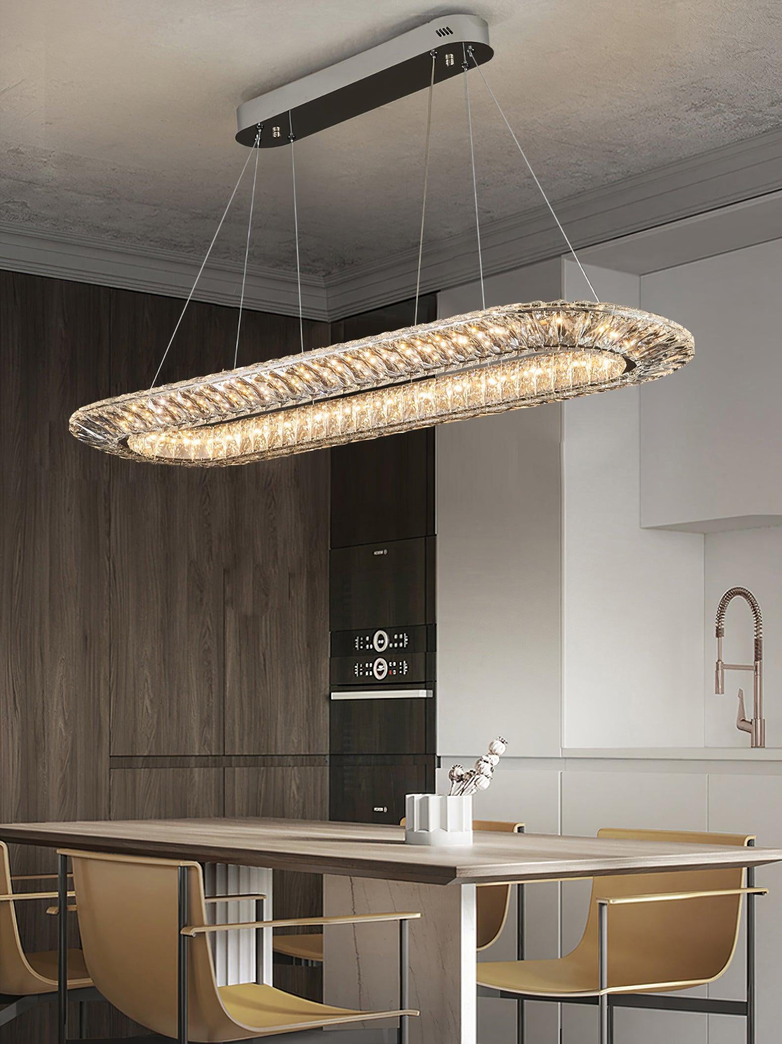 Tev Chandelier Geometric Crystal LED Elegant
