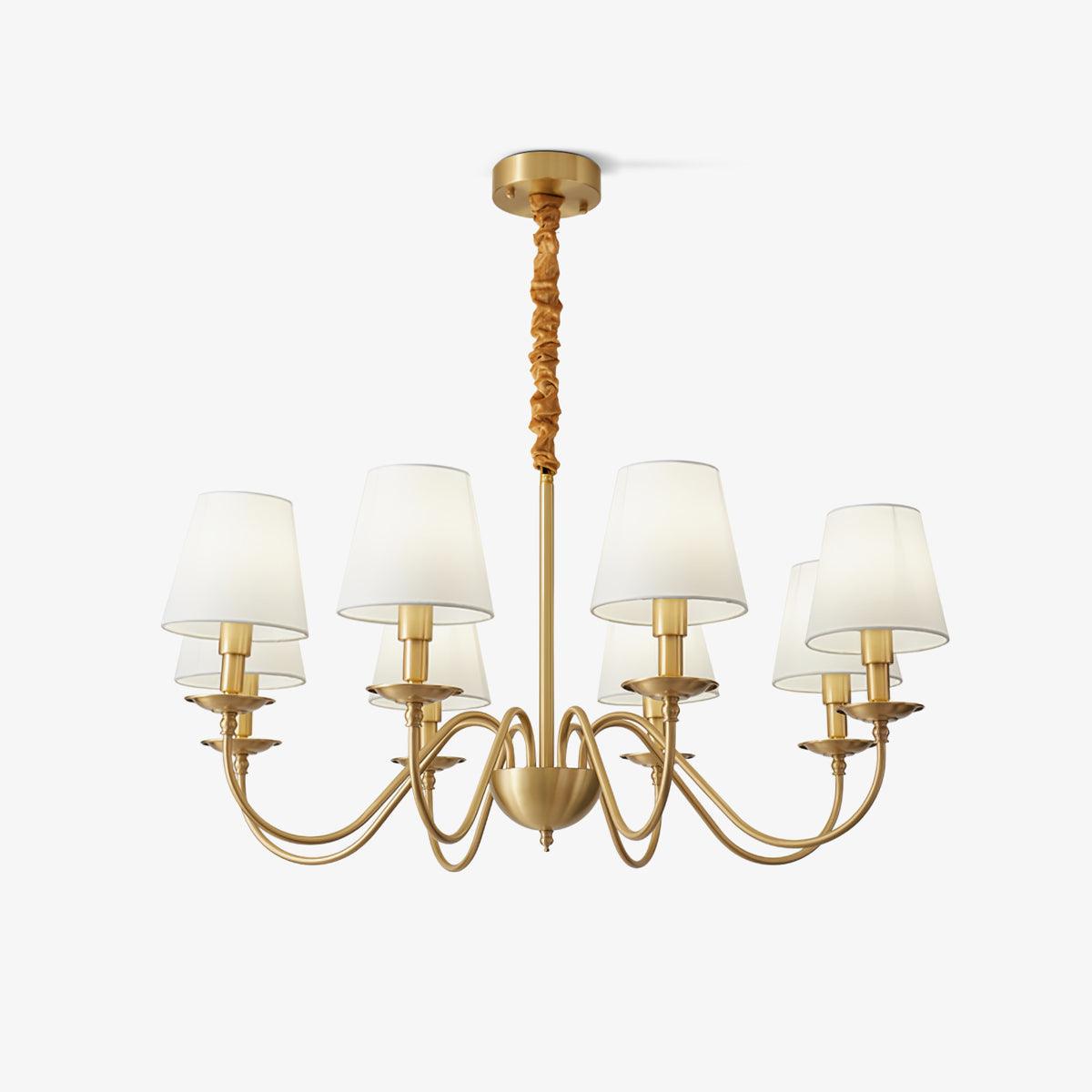 Auruora Chandelier Brass Fabric Shade Classic