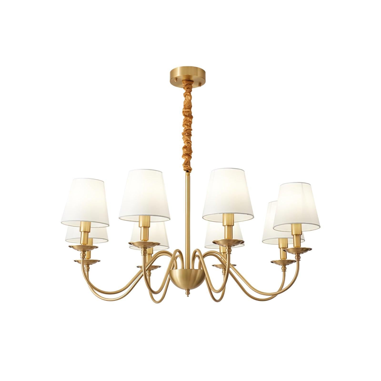 Auruora Chandelier Brass Fabric Shade Classic