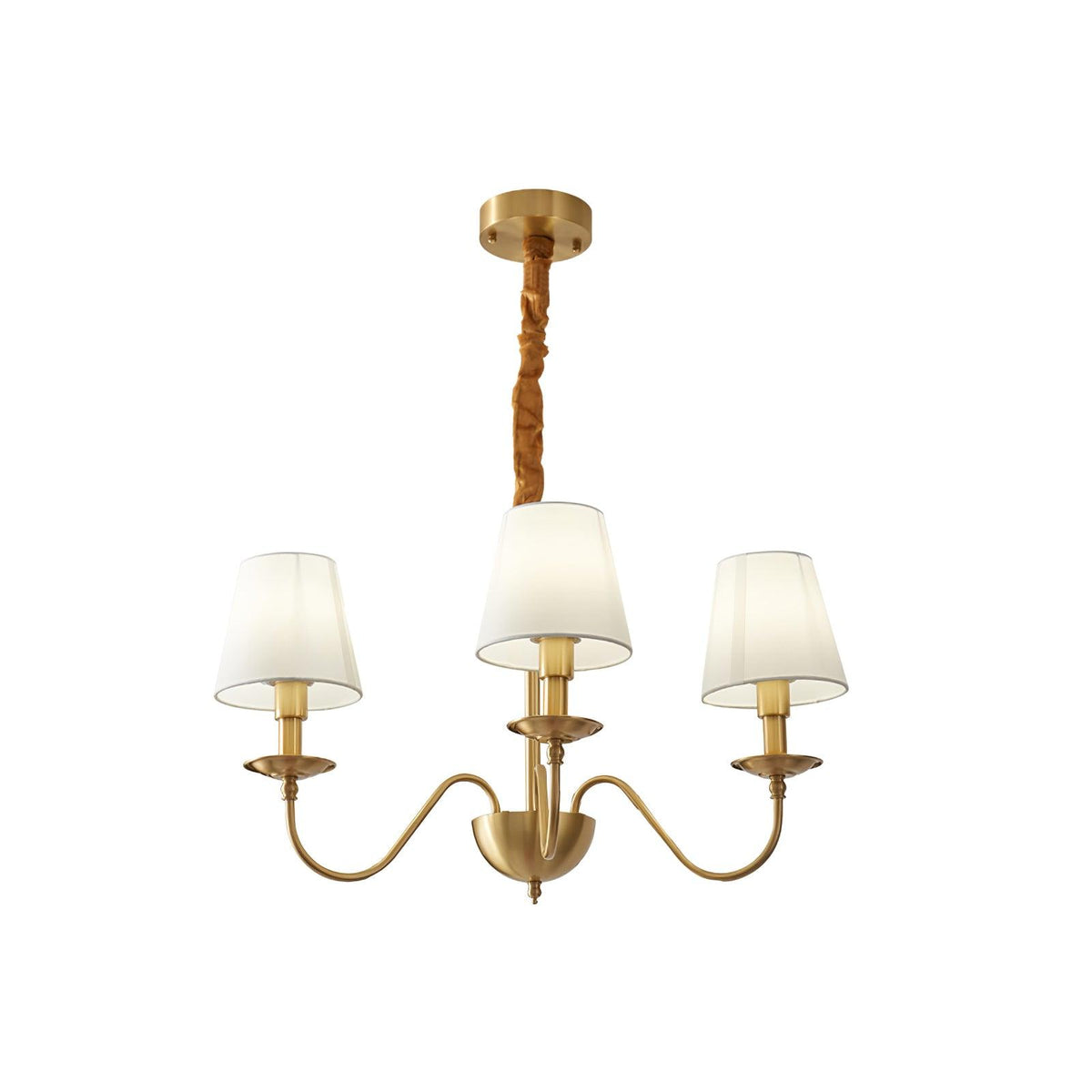 Auruora Chandelier Brass Fabric Shade Classic