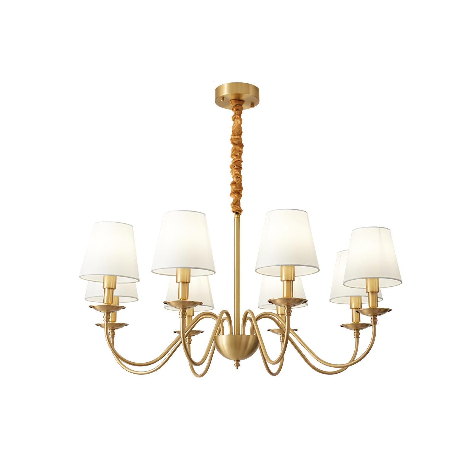 Auruora Chandelier Brass Fabric Shade Classic