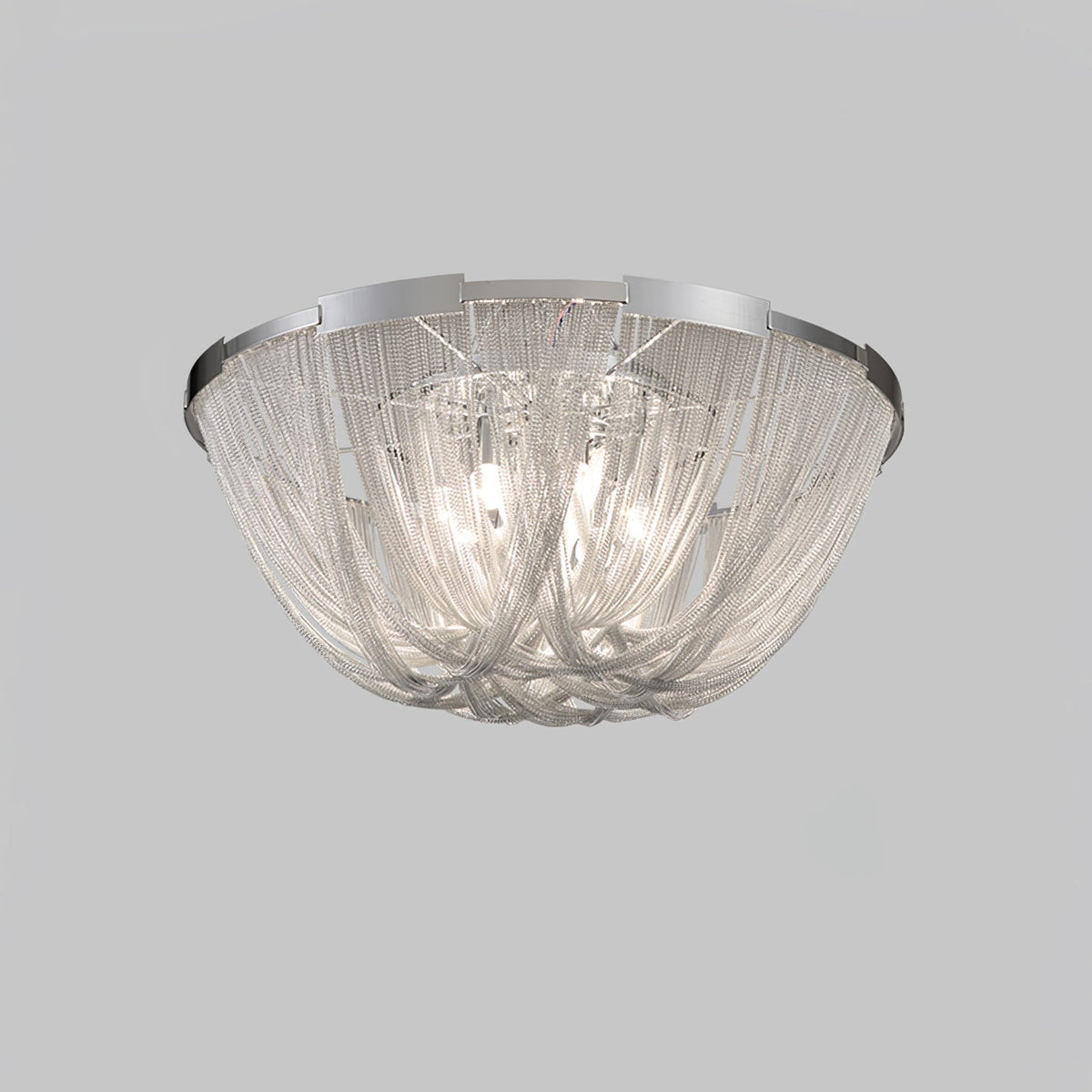 Talj Ceiling Light Tassel Aluminum Chain Nickel Frame