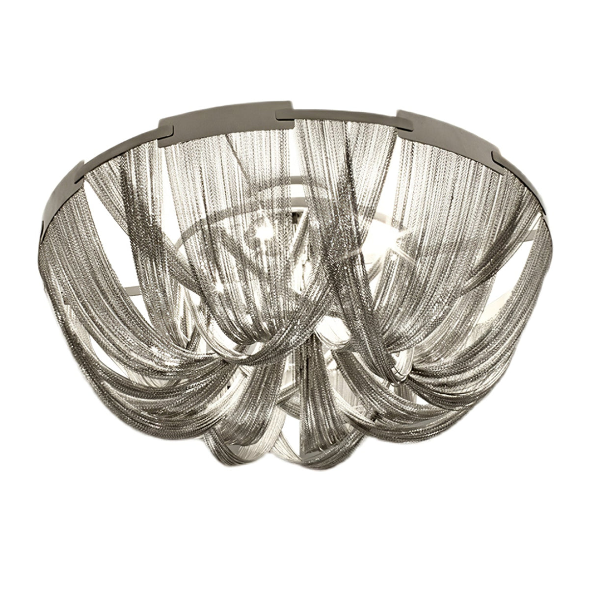 Talj Ceiling Light Tassel Aluminum Chain Nickel Frame