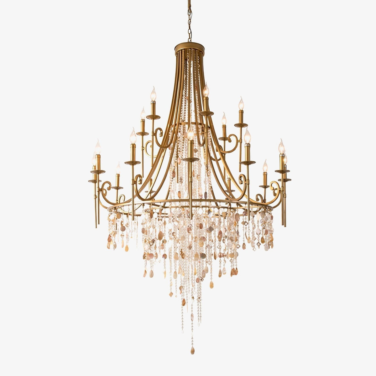 Sorvexa Chandelier Luxury Shell Crystal Retro
