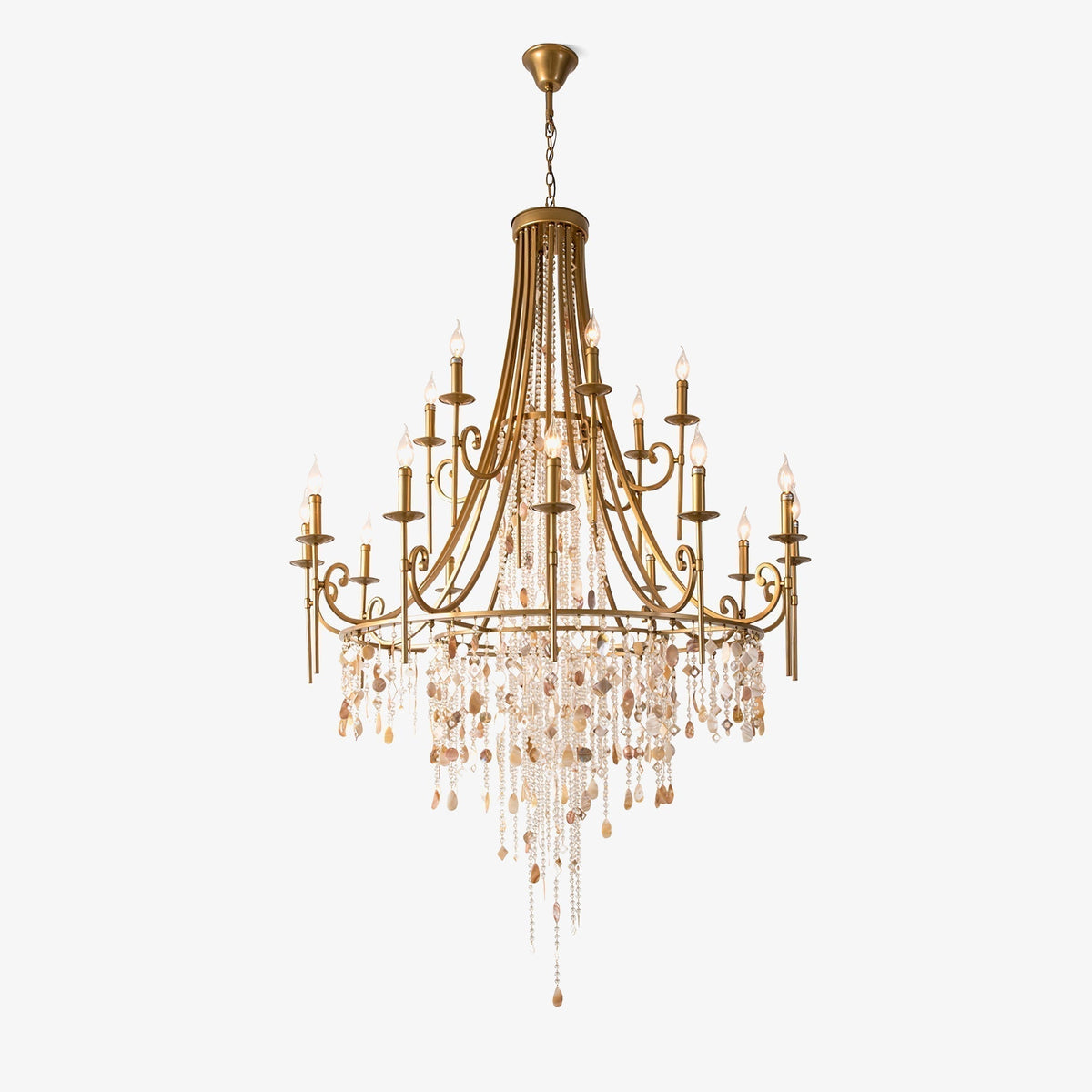 Sorvexa Chandelier Luxury Shell Crystal Retro