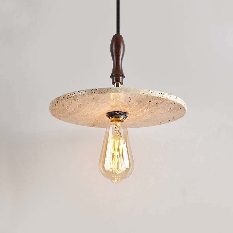 Pylg Yellow Travertine Disc Pendant Light