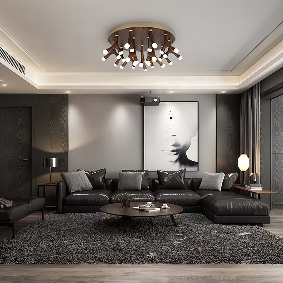 Vilorion Nature-Inspired Wood Ceiling Light