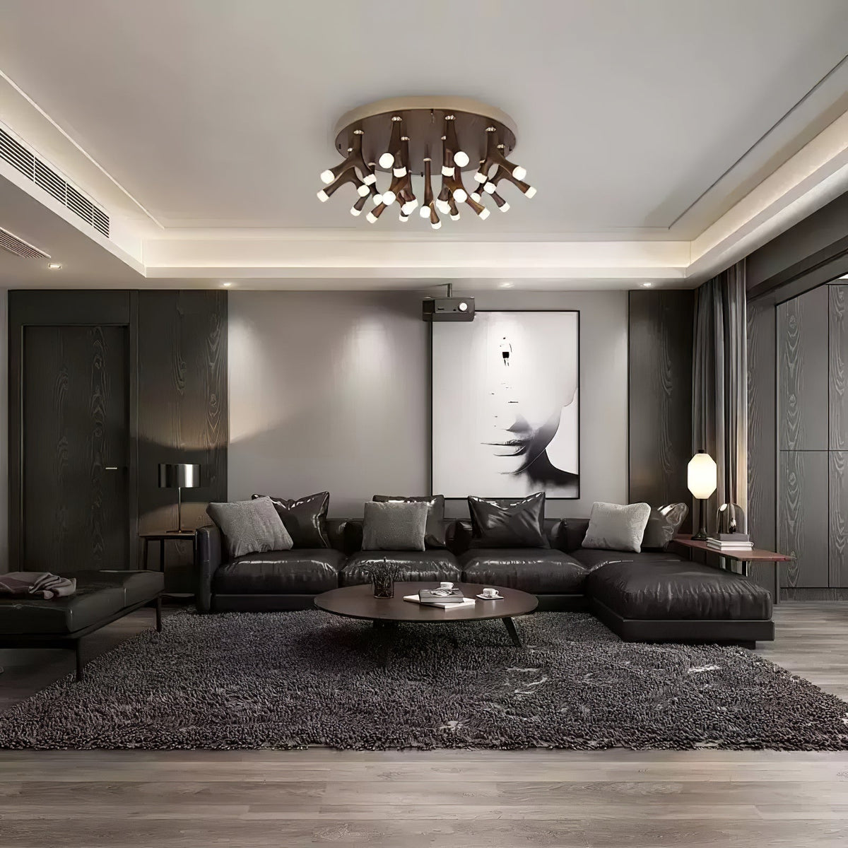 Vilorion Nature-Inspired Wood Ceiling Light