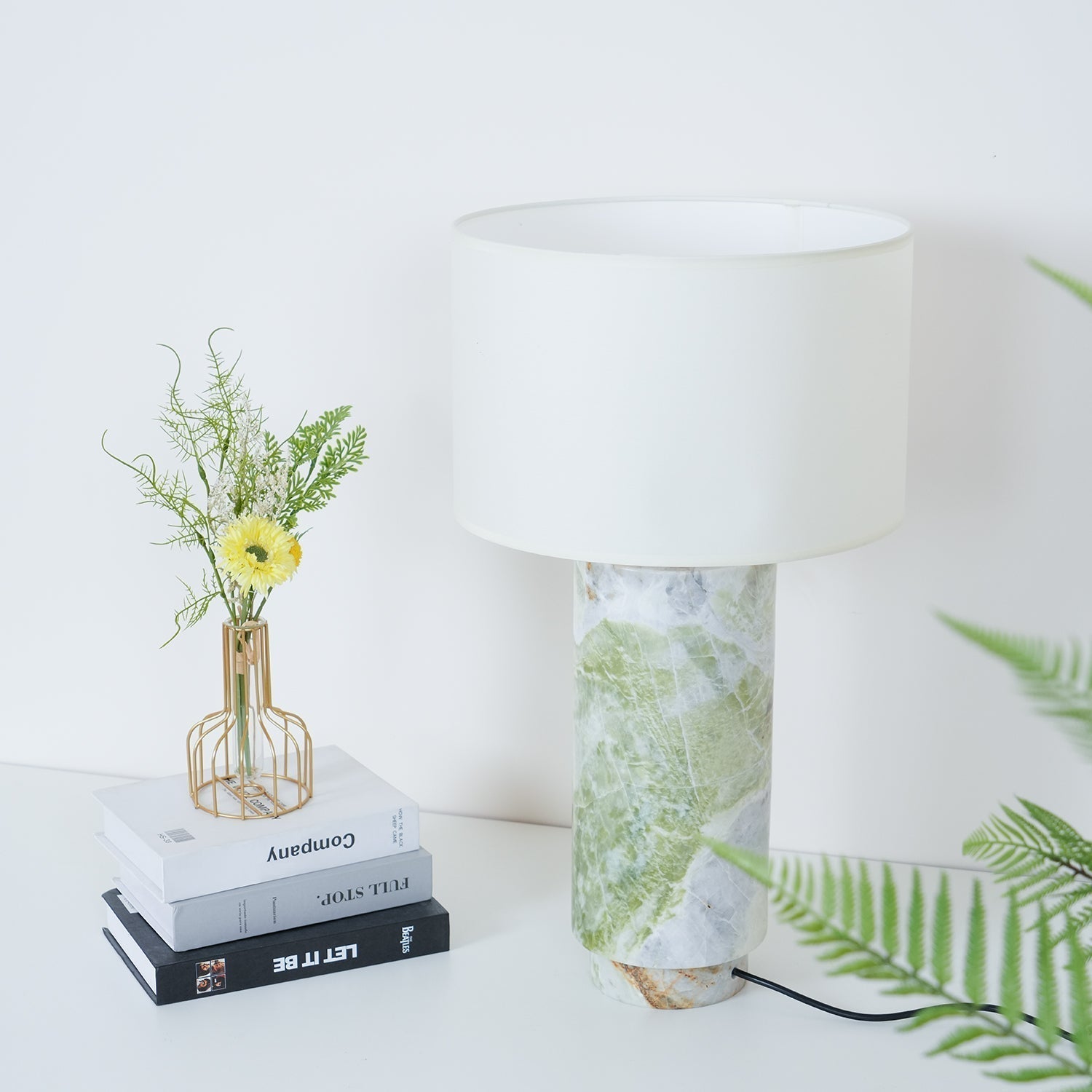Xavi Marble Fabric Table Lamp