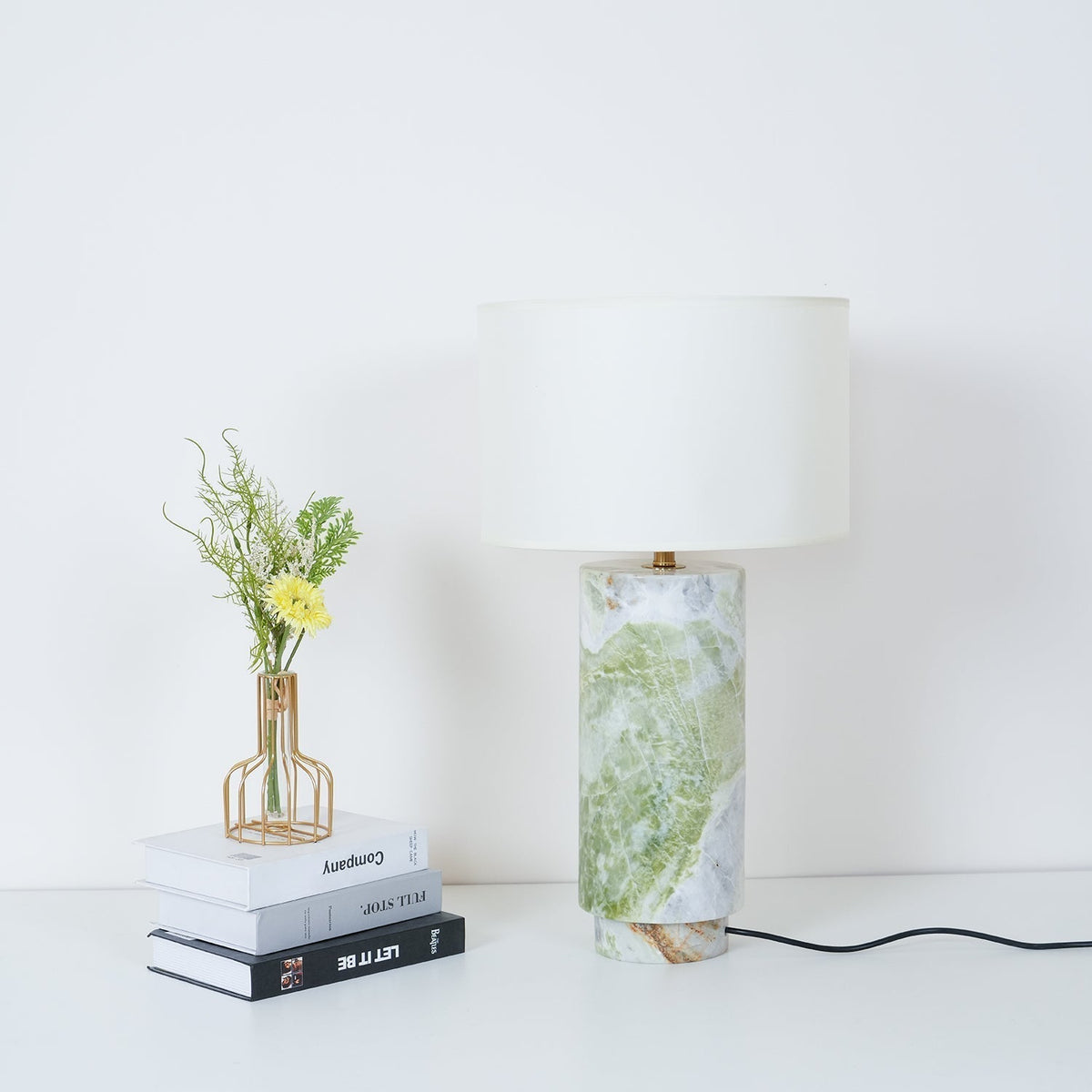 Xavi Marble Fabric Table Lamp