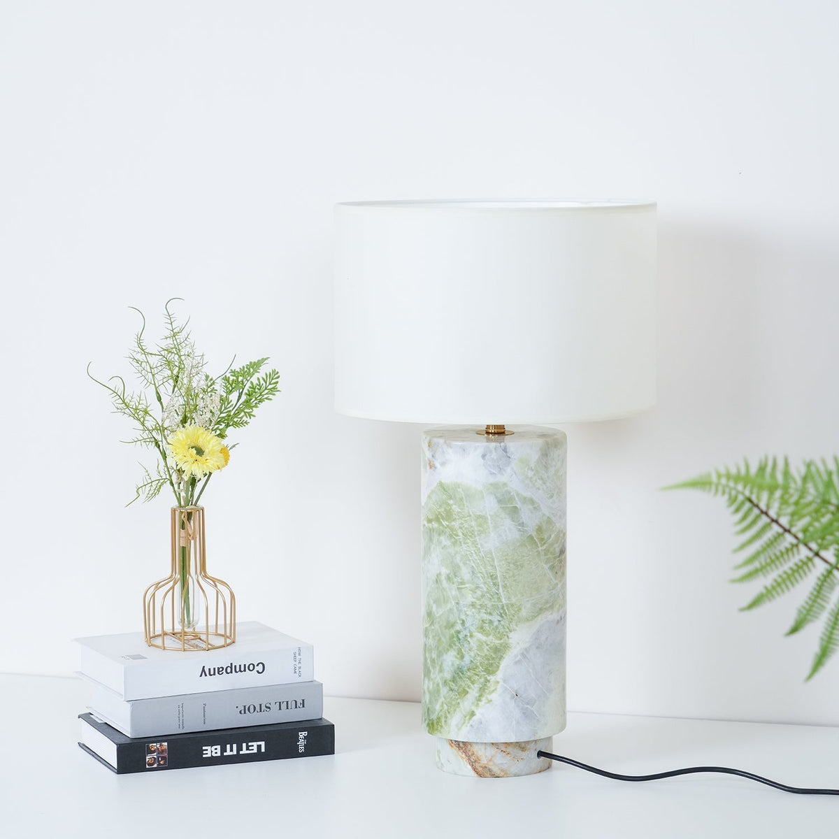 Xavi Marble Fabric Table Lamp