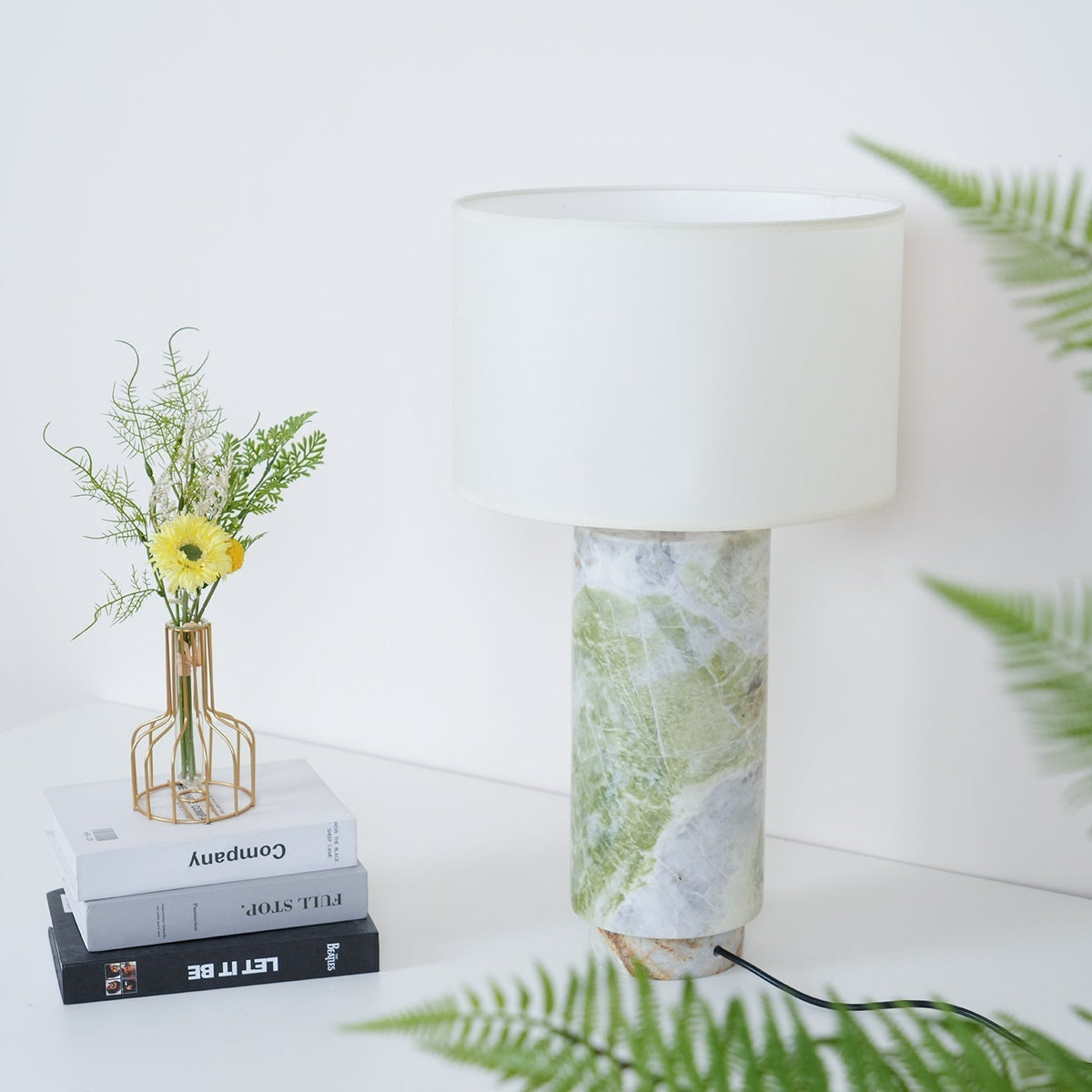 Xavi Marble Fabric Table Lamp