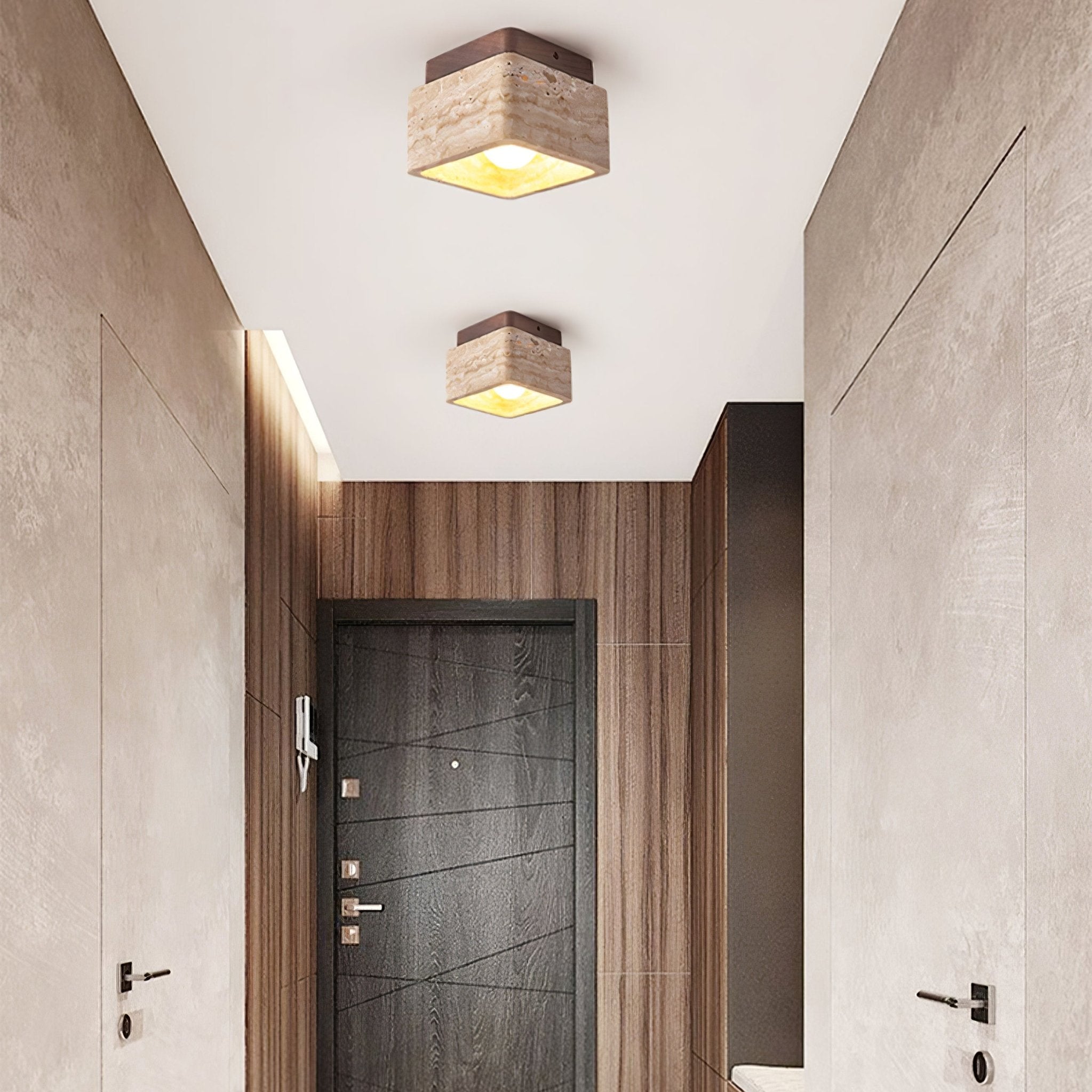 Alaearis Textured Travertine Ceiling Light - Neutral Decor