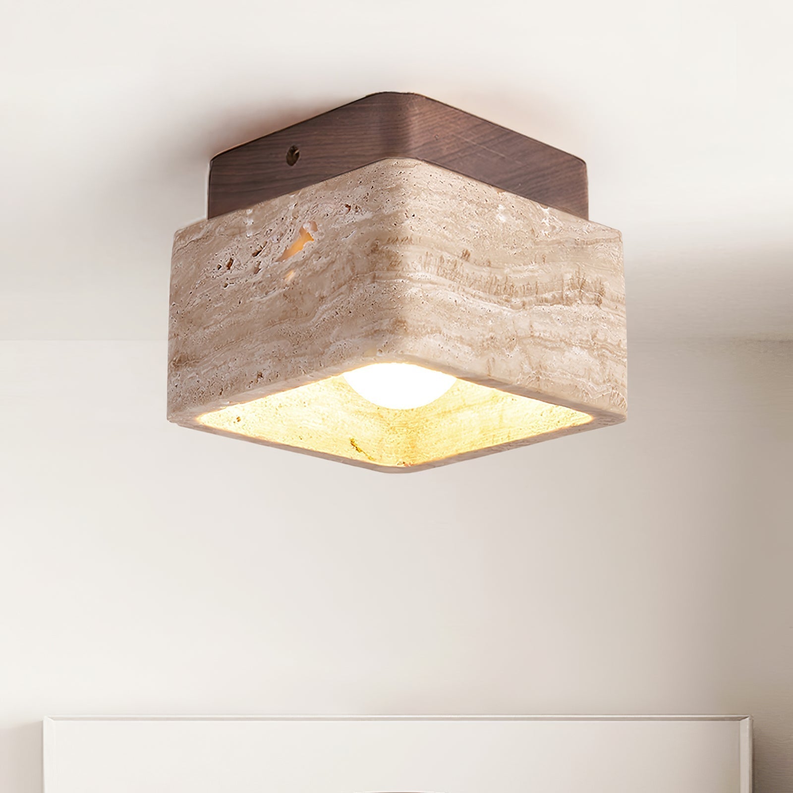 Alaearis Textured Travertine Ceiling Light - Neutral Decor