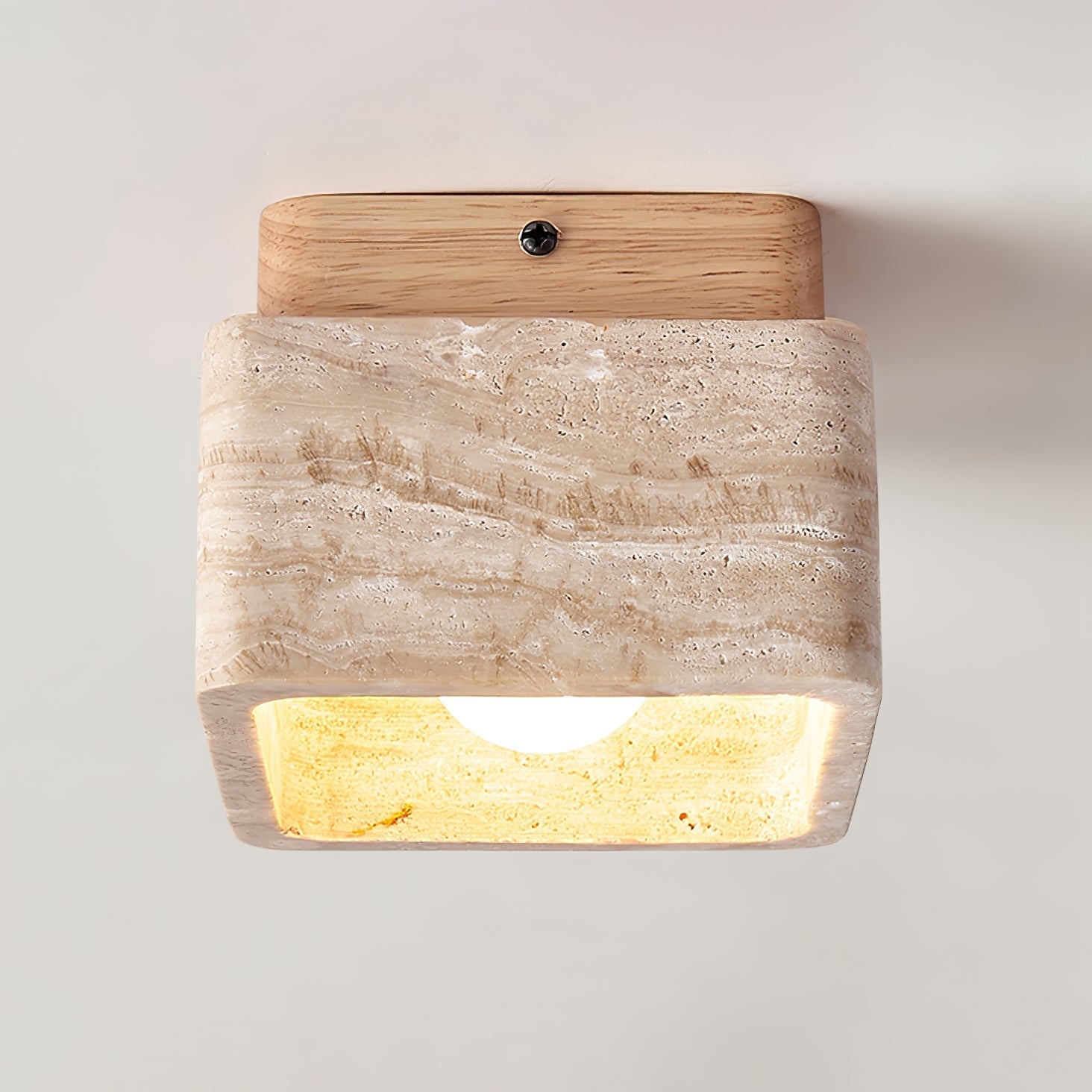 Alaearis Textured Travertine Ceiling Light - Neutral Decor