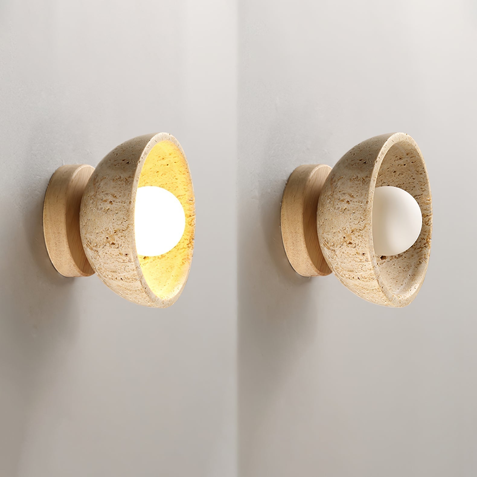 Nalen Half-Dome Travertine Wall Light