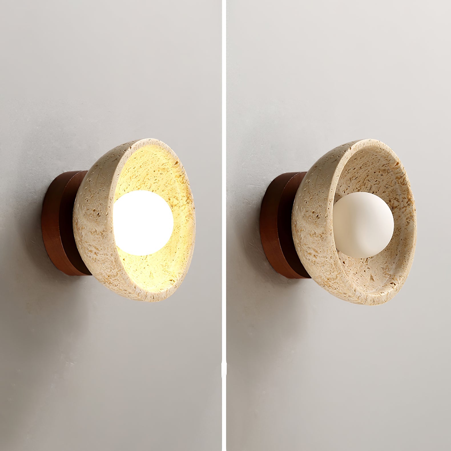 Nalen Half-Dome Travertine Wall Light