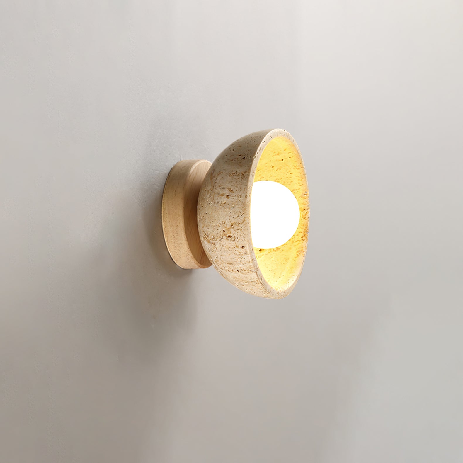 Nalen Half-Dome Travertine Wall Light
