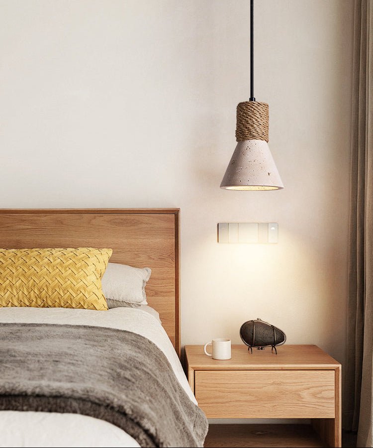 Taverette Vintage Yellow Travertine Rope Pendant Light