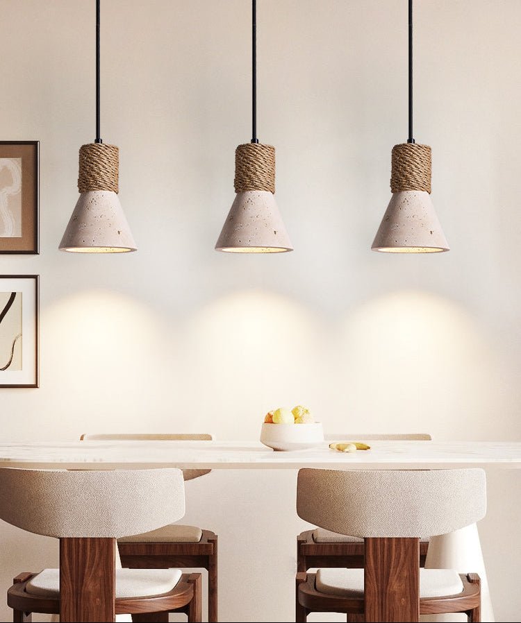 Taverette Vintage Yellow Travertine Rope Pendant Light