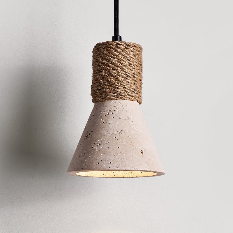 Taverette Vintage Yellow Travertine Rope Pendant Light