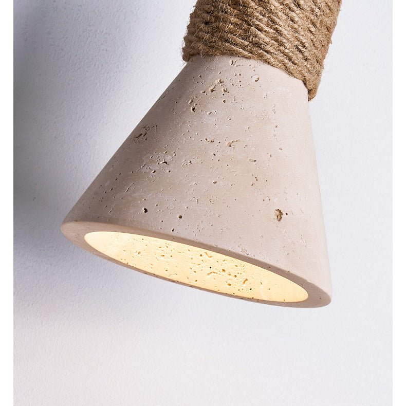 Taverette Vintage Yellow Travertine Rope Pendant Light