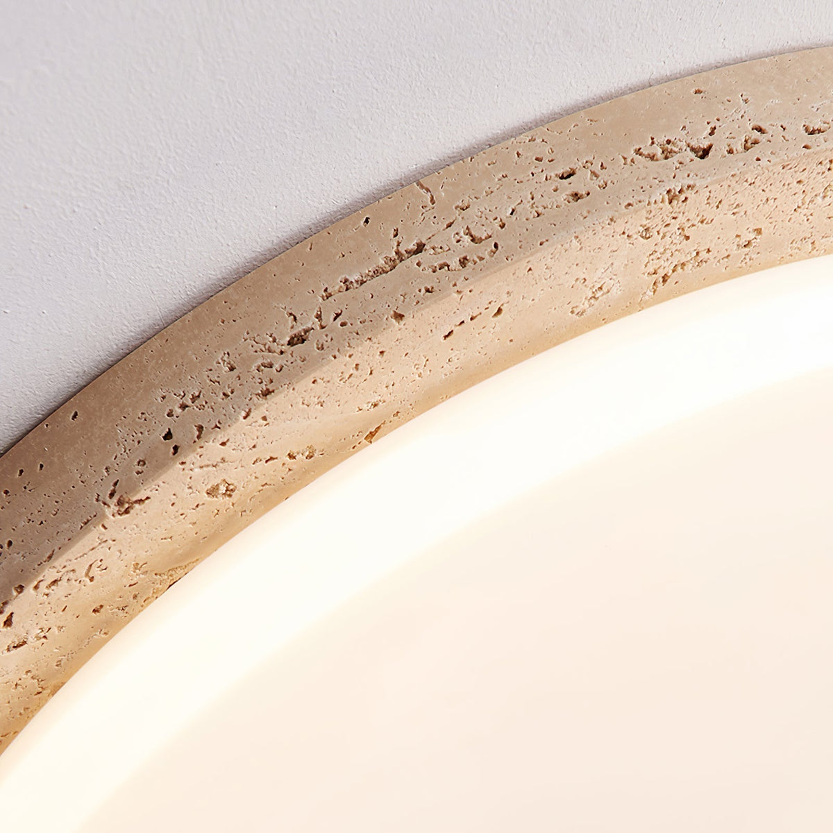 Tavisella Smooth-Rim Travertine Ceiling Light