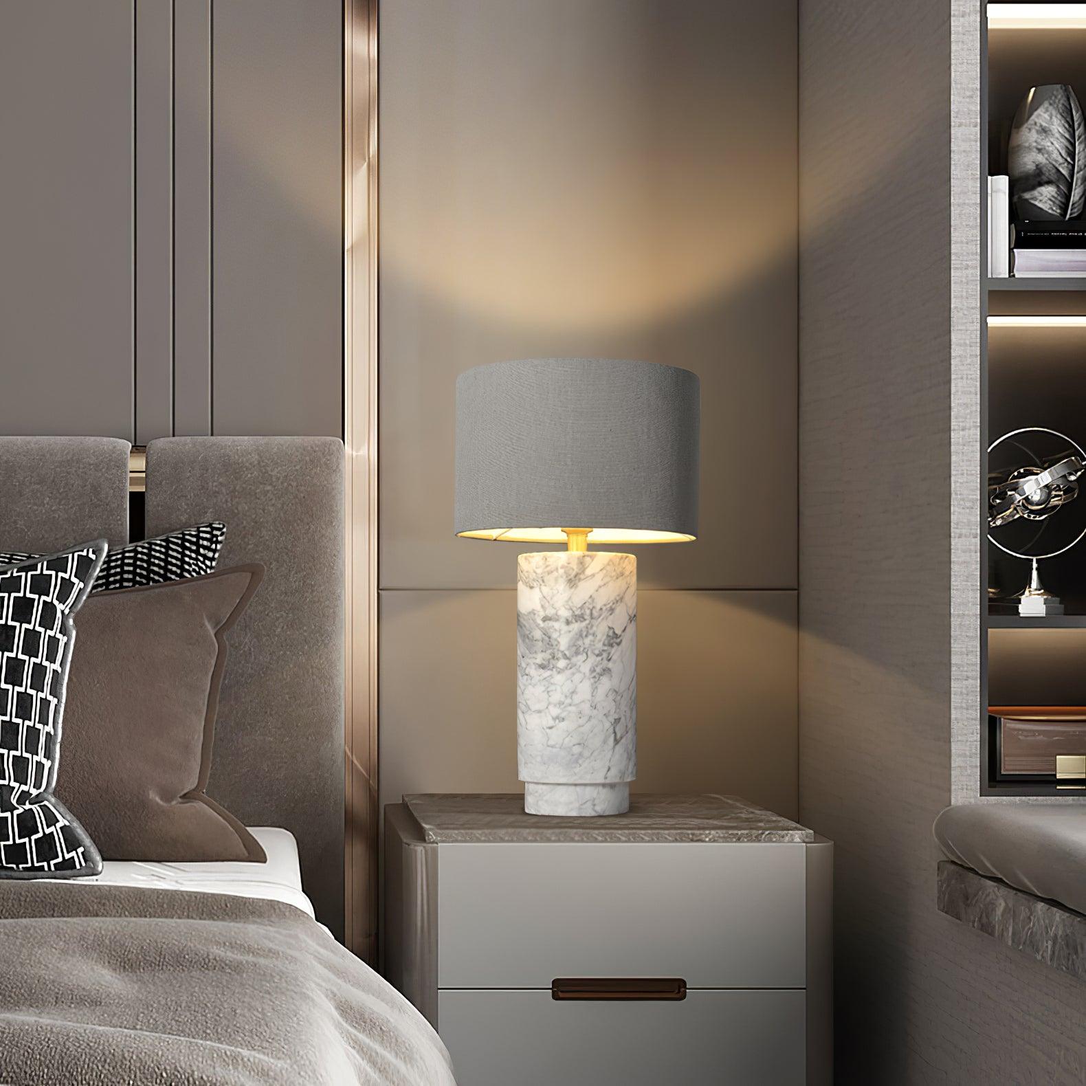Xavi Marble Fabric Table Lamp