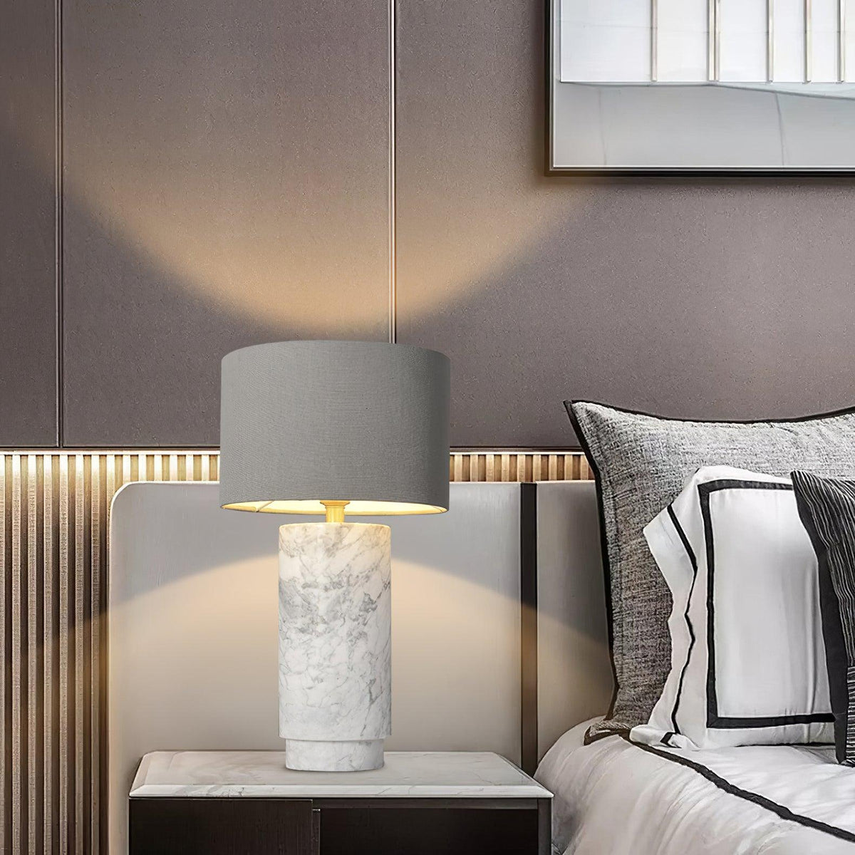 Xavi Marble Fabric Table Lamp