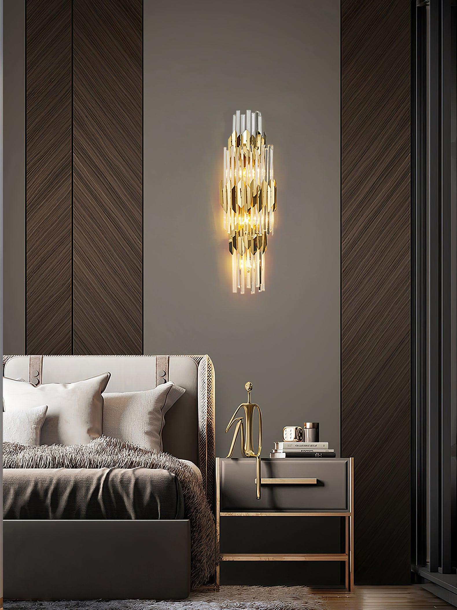 Elyoaria Nordic Art Three Layer Crystal Wall Light