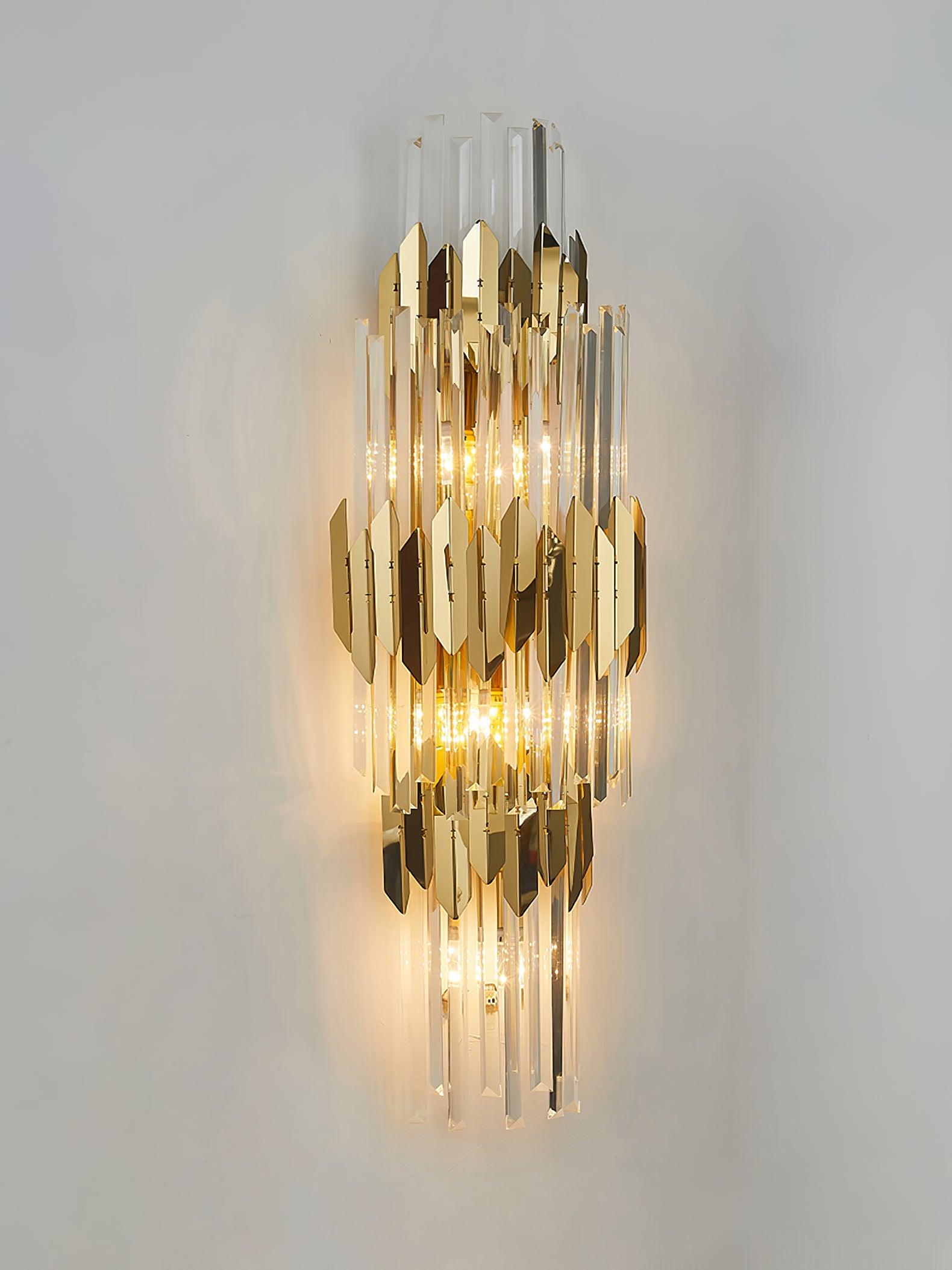 Elyoaria Nordic Art Three Layer Crystal Wall Light