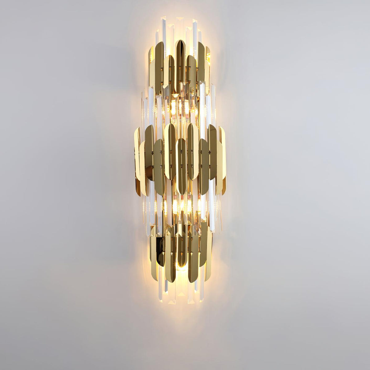 Elyoaria Nordic Art Three Layer Crystal Wall Light