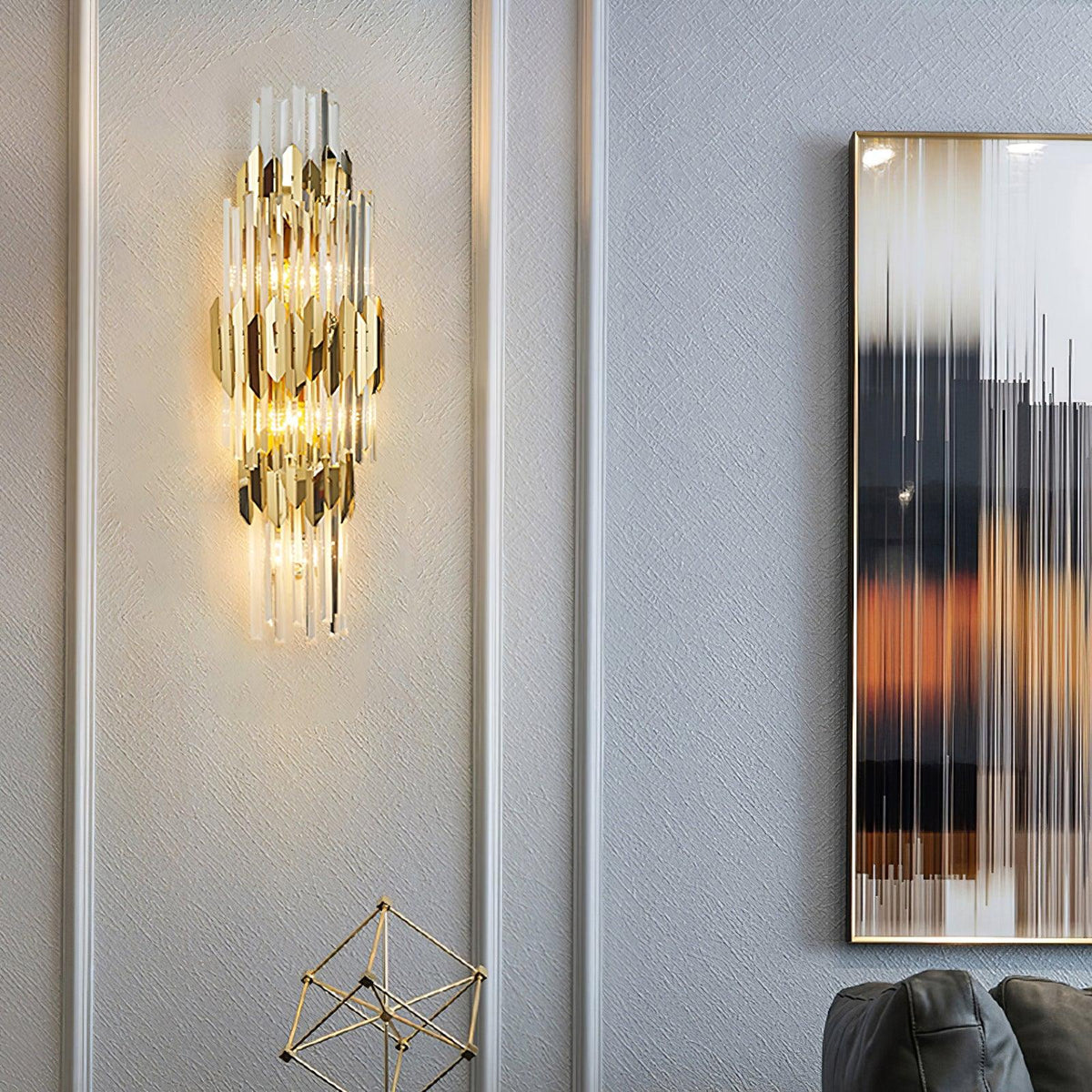 Elyoaria Nordic Art Three Layer Crystal Wall Light