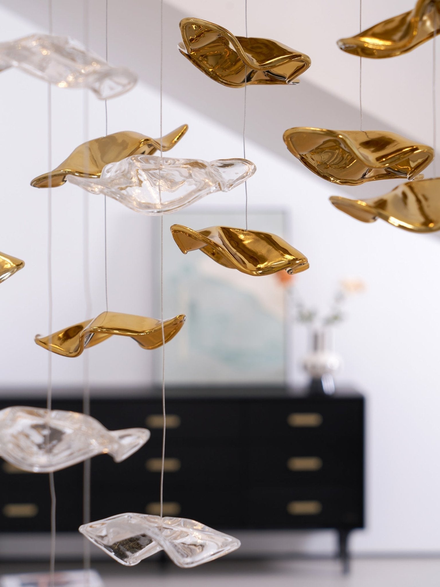 Nephele Crystal Leaf Chandelier