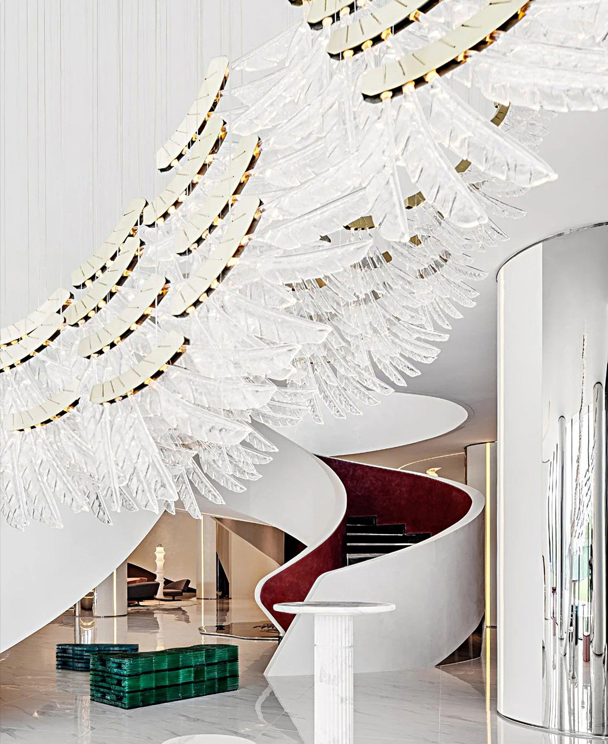 Tiered Postmodern Luxury Palmette Chandelier