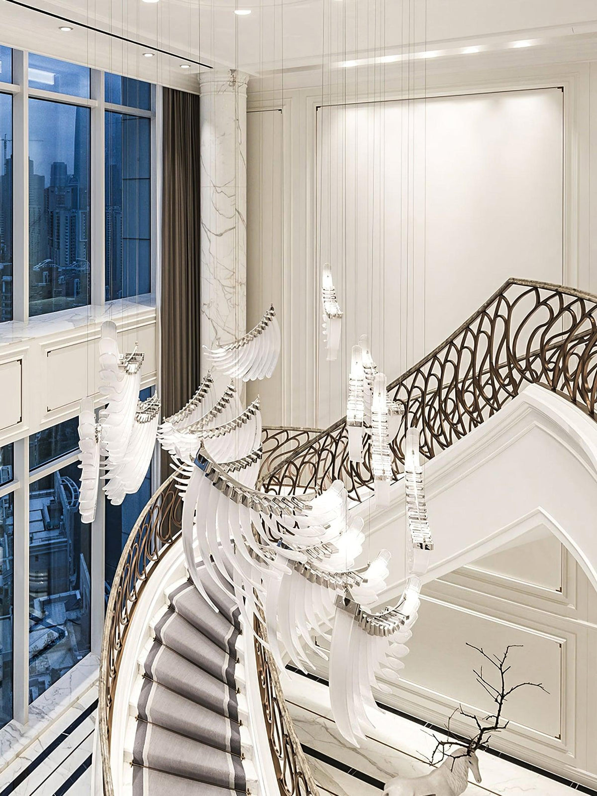 Tiered Postmodern Luxury Palmette Chandelier
