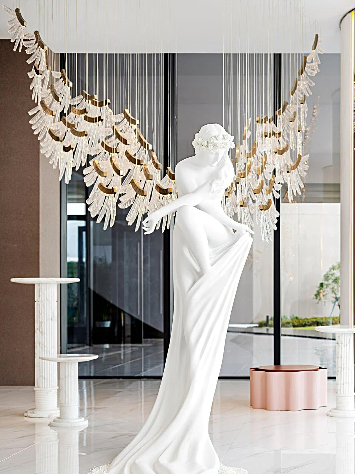 Tiered Postmodern Luxury Palmette Chandelier
