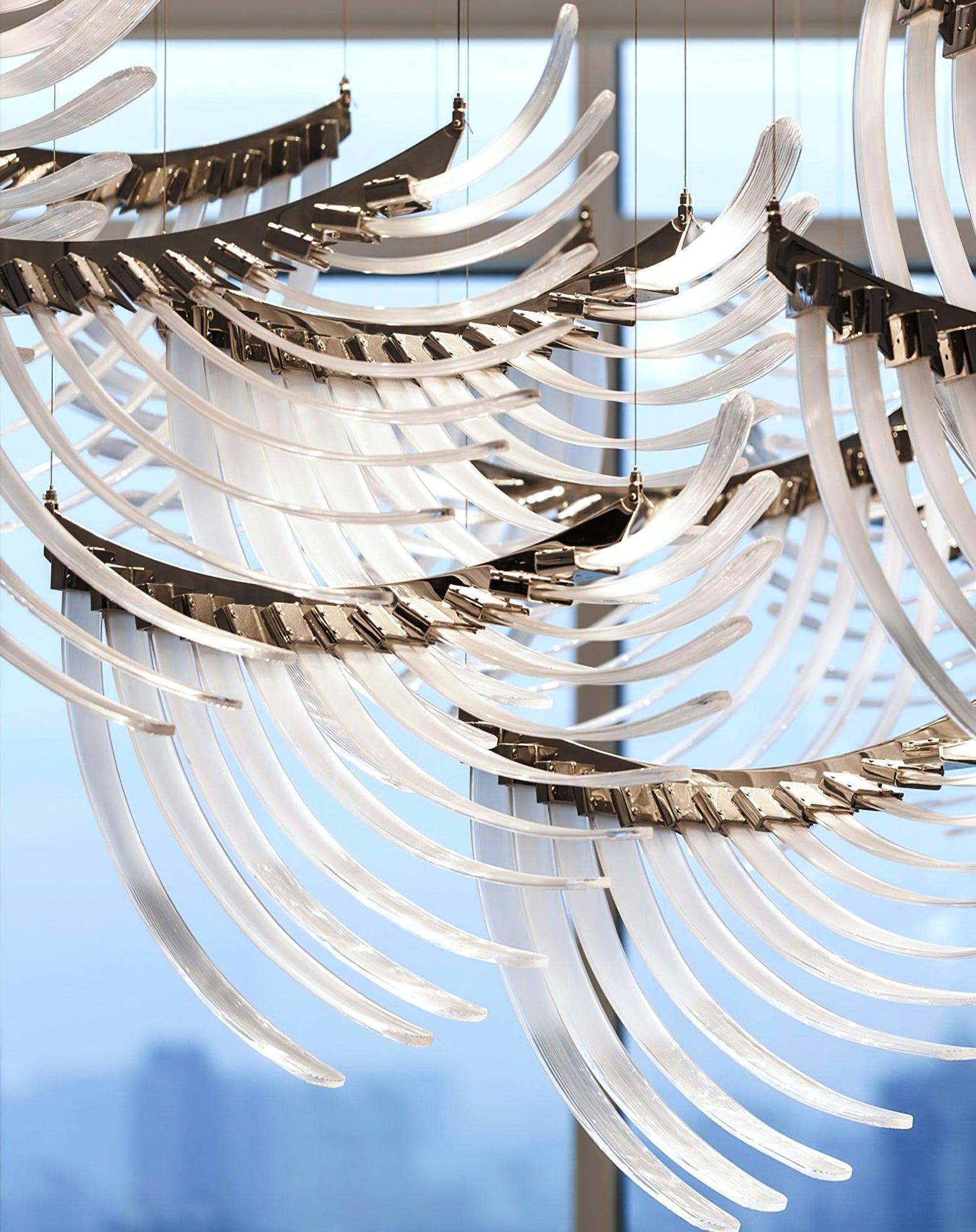 Tiered Postmodern Luxury Palmette Chandelier