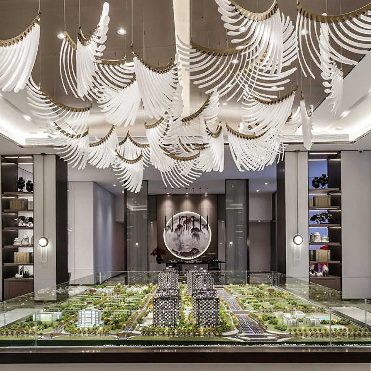 Tiered Postmodern Luxury Palmette Chandelier